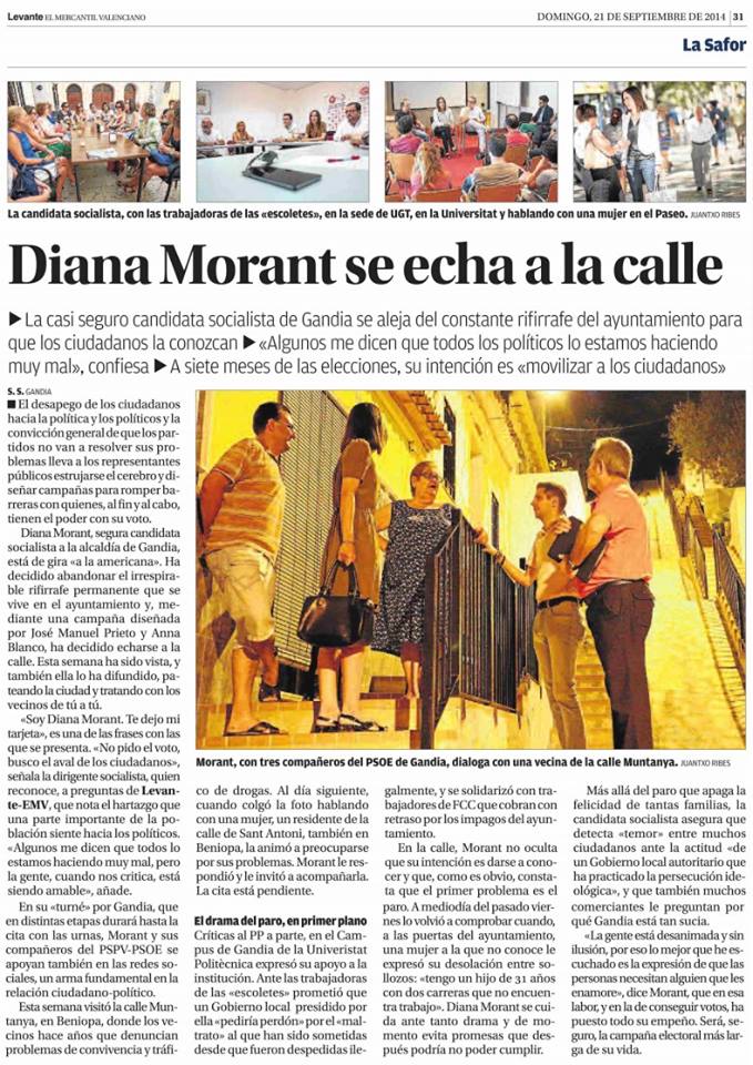 Diana Morant en Levante-EMV, sobre la seua campanya de primàries
